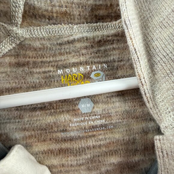 Mountain Hardwear Jacket Women Beige Full Zip Hooded Medium Wool Blend Pockets - Picture 11 of 13